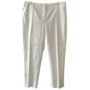 Chicos Ivory Ankle Pant Womens 2.5/L/14 career workwear office chic sleek crop